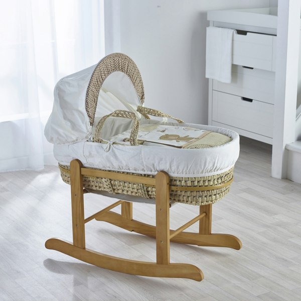 Kinder Valley Tiny Ted Cream Moses Basket Bedding Set