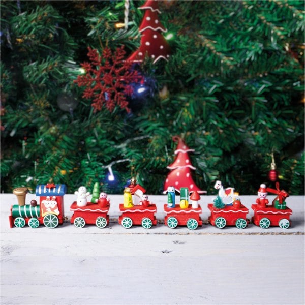 St Helens 35Cm Wooden Christmas Train Set Display