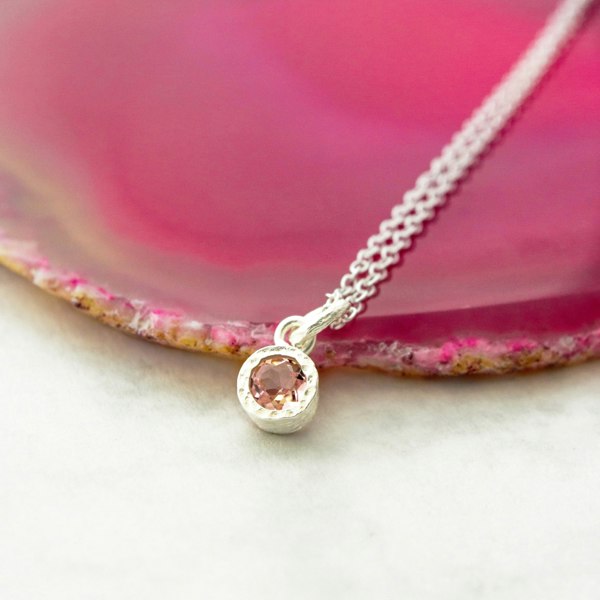 Tourmaline Sterling Silver October Birthstone Pendant Necklace