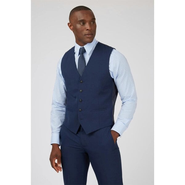 Limehaus Slim Fit Blue Waistcoat