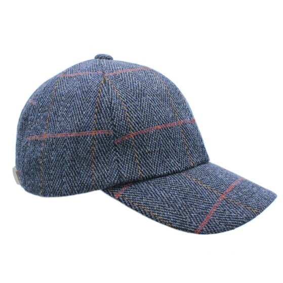 Heather Hats & Accessories Derby Tweed Baseball Cap, Cotton Lining, Outdoor Wear, Bilberry Grey
