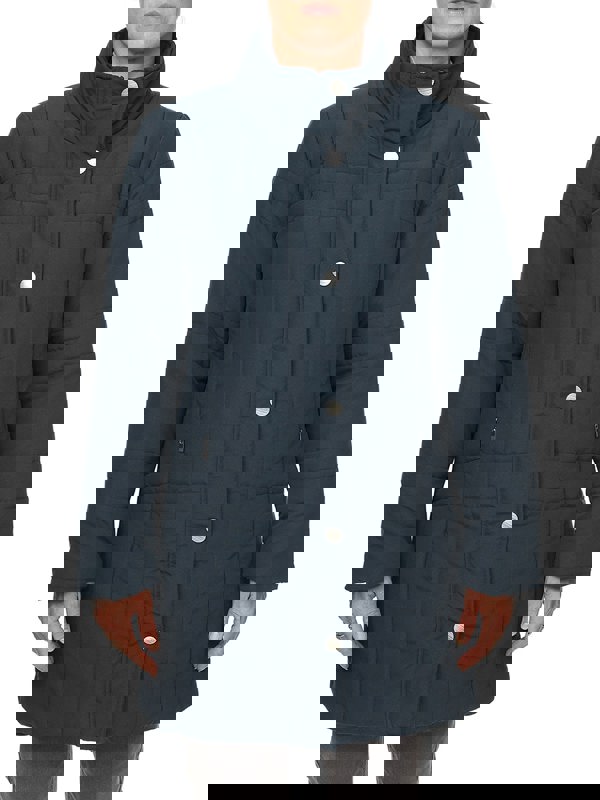 PennyPlain Long Quilt Coat - Midnight Blue