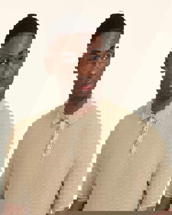 Larsson & Co Basket Weave Knitted Polo Shirt