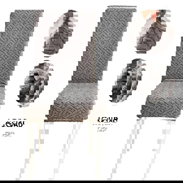 Anyseat Chair Cover Dark Grey Puzzle Design with Anti-Dirt and Elastic Material for Dining Room Kitchen Wedding Hotel Banquet Restaurant