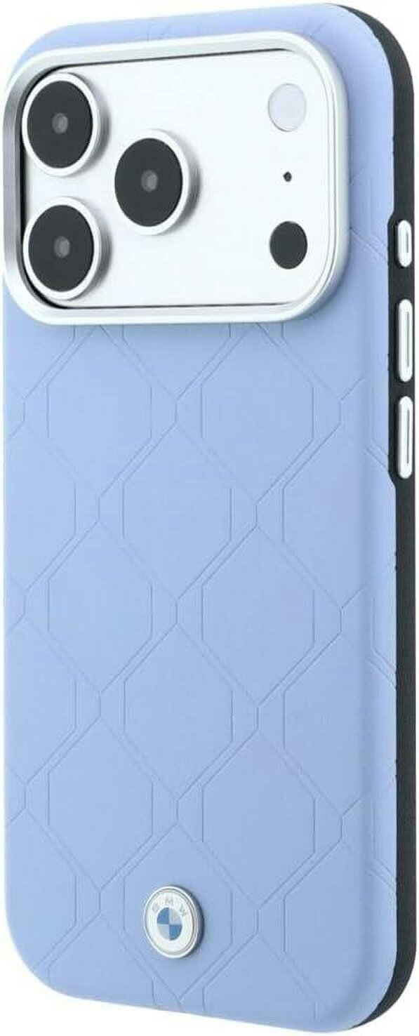 BMW Sign Deboss Quilted Metal Logo Case with MagSafe for iPhone 17/18 Pro 6.3" Blue - BMHMP18L26SWOSPB