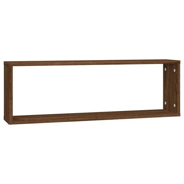 Berkfield Wall Cube Shelves 4 pcs Brown Oak 80x15x26.5 cm Engineered Wood