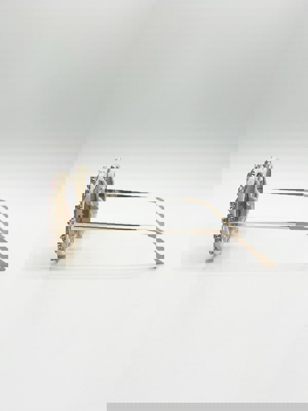 SVNX Round Floral Crystal Gem Sunglasses in Pink