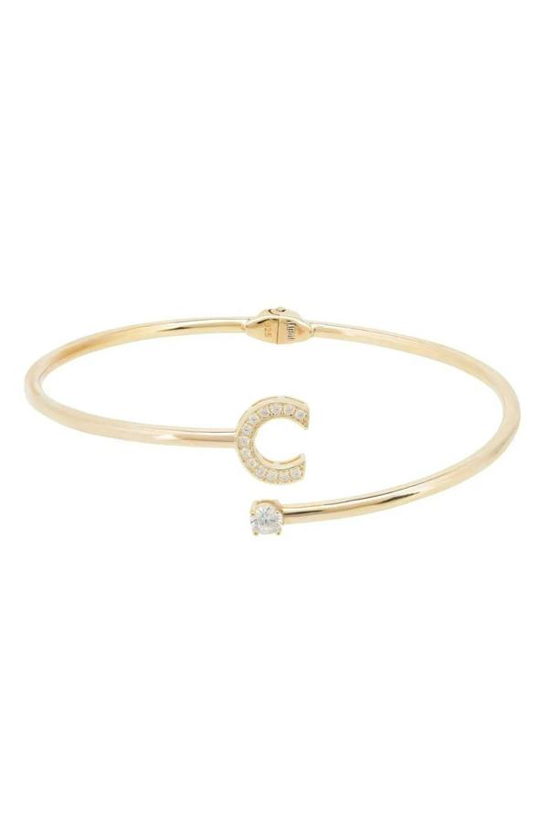 Initial Bangle Gold C - LATELITA Bracelets