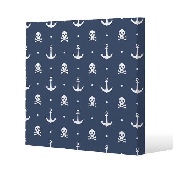 Benjamin Tate Design Anchor with Skull & Bones (Canvas Print)