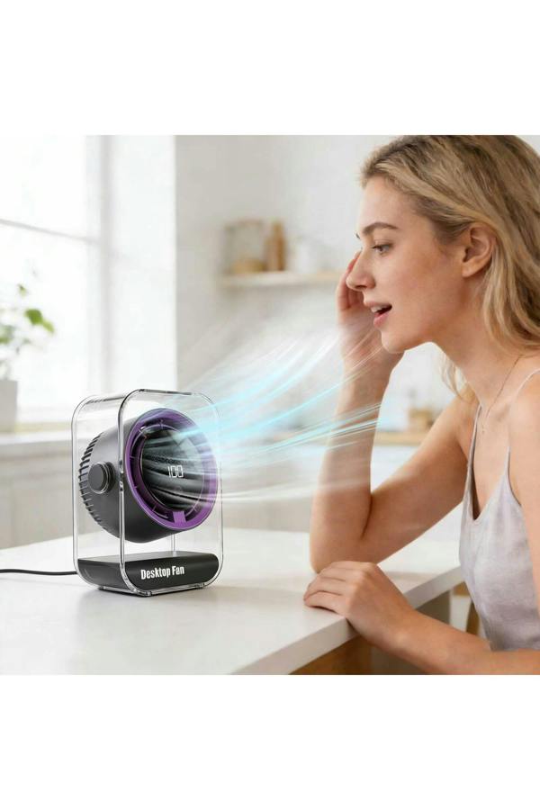Dyzi Smart Desktop Fan 100 Speed Rechargeable Silent Table Fan