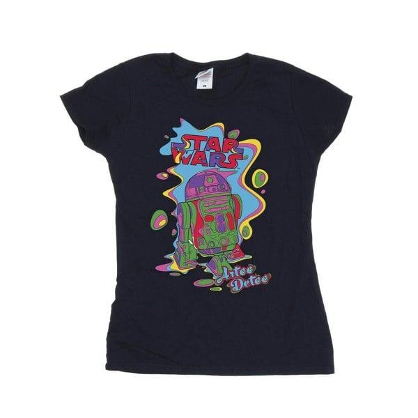 Star Wars Womens/Ladies R2D2 Pop Art Cotton T-Shirt - Navy Blue