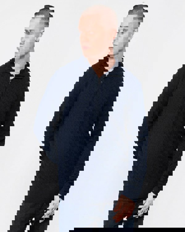 Ted Baker Kurnle Mens Long Sleeve T Knit Funnel Neck Jumper - Navy