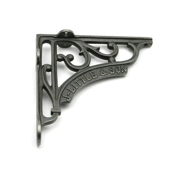 Pair of Antique Cast Iron J Little & Son Shelf Brackets - 150mm x 150mm