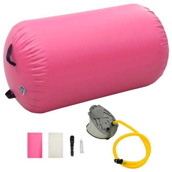 Berkfield Inflatable Gymnastic Roll with Pump 100x60 cm PVC Pink