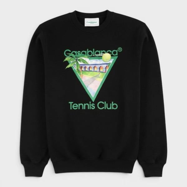 Casablanca Tennis Club Icon Printed Sweatshirt Black