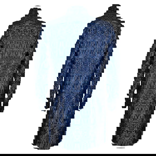 Floral Jacquard Tunic Shirt - Men's elegant tunic with intricate floral pattern and relaxed fit.