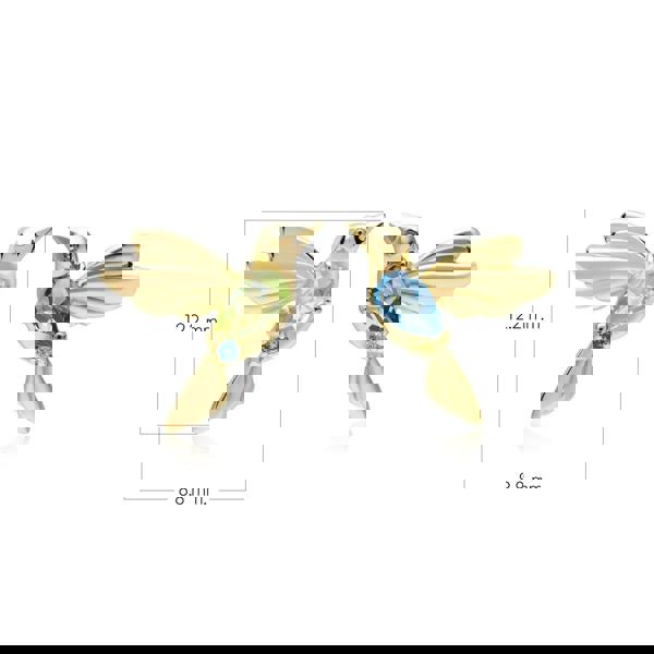 Gemondo ECFEW™ Peridot and Blue Topaz Hummingbird Stud Earrings in 925 Sterling Silver