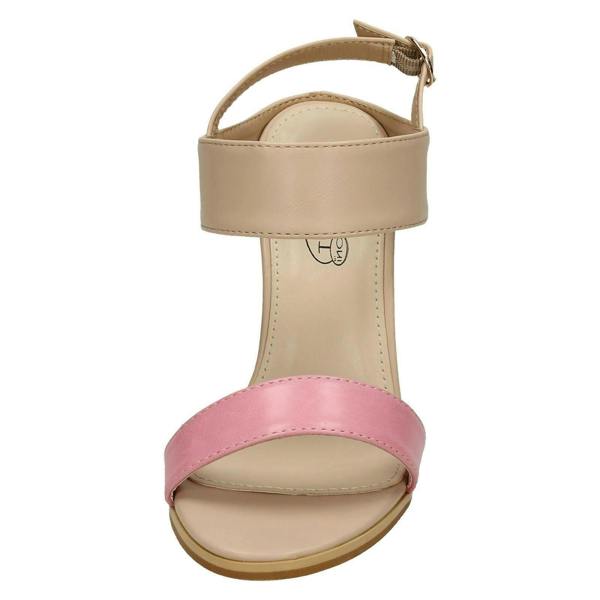 Spot On Ladies Spot On High Stitched Heel Mule Sandals