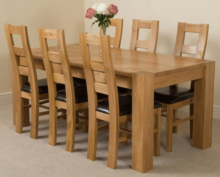 That's Furniture Kuba Large Oak Dining Table with Yale Oak Chairs