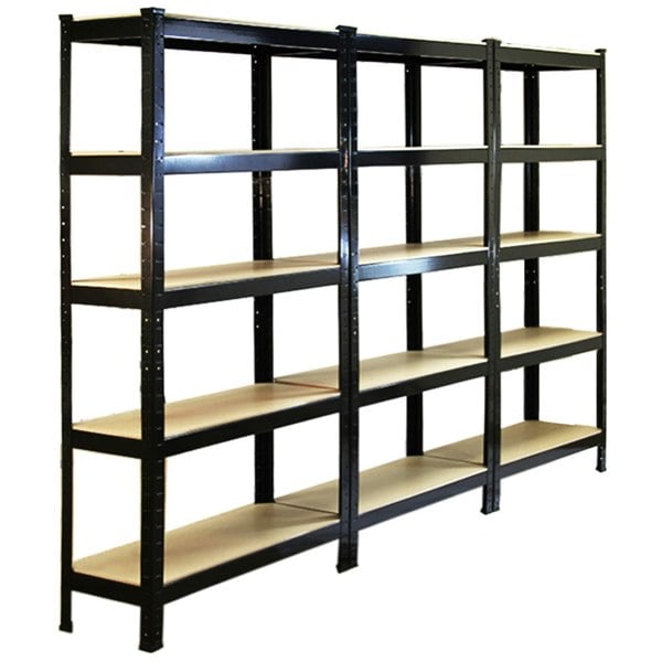 Monster Racking T-Rax Heavy Duty Shelving Units - Black (75cm W, 30cm D) Set of 3