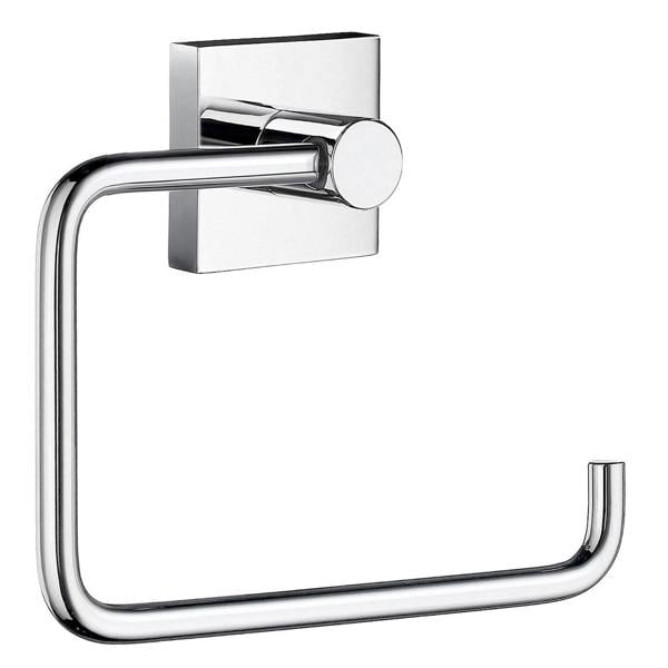 Polished chrome toilet roll holder