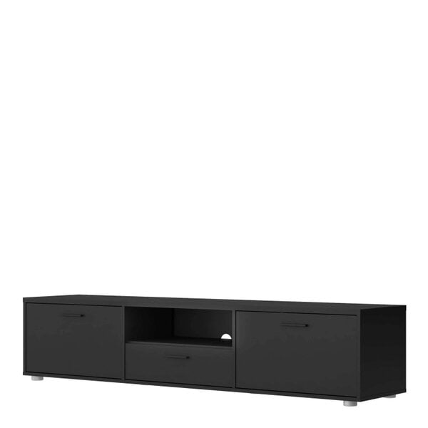 Wyld Haus Nagoya Black Low Media TV Unit 2 Doors 1 Drawer 1 Shelf