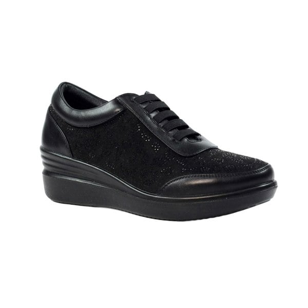 Lunar Womens/Ladies Muriel Wedge Trainers - Black