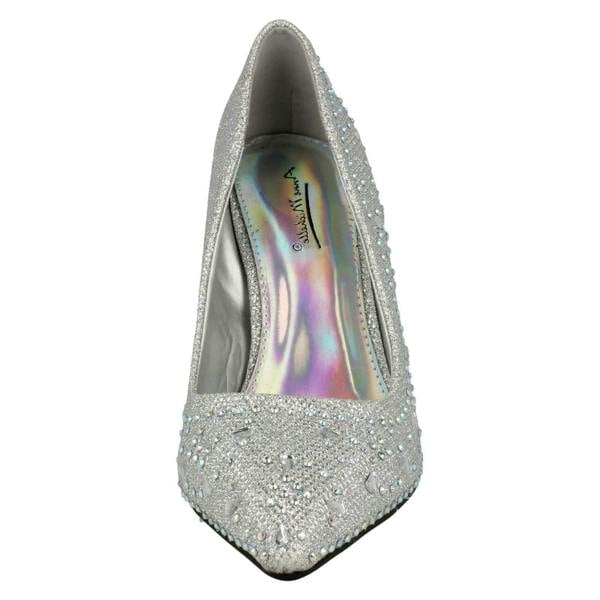 Anne Michelle Ladies Anne Michelle Diamante Detail Court Shoes