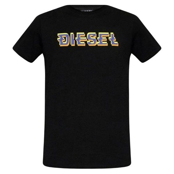 Diesel Pixel Logo Black T-Shirt XS