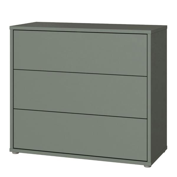 Alice Springs 3 Drawer Chest With Push-to-Open in Sage Green