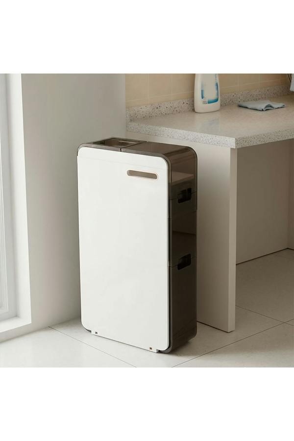 Living and Home 3-Tier Narrow Bathroom Storage Cabinet with Drawers & Wheels