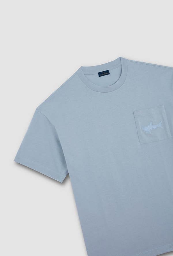 Paul & Shark Men's Aqua Touch Cotton T-Shirt with Shark Embroidery