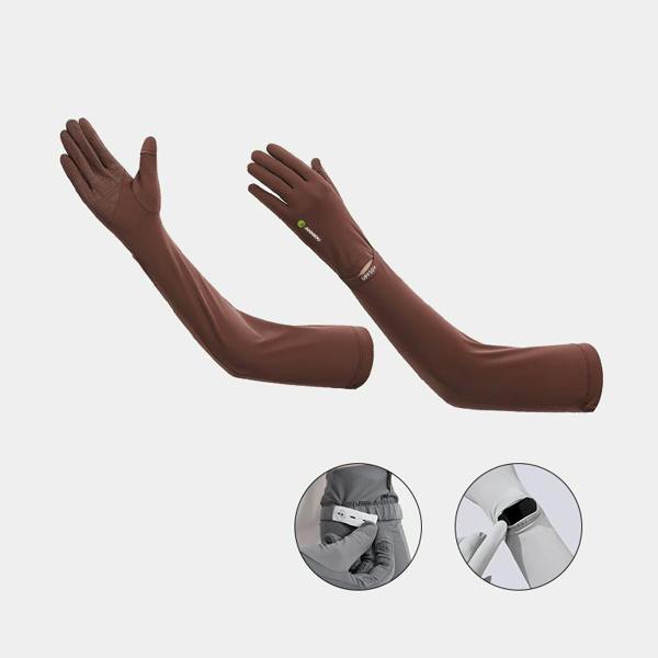 Anniou Cooling UV Protection Arm Sleeves - Brown