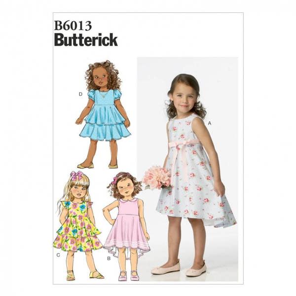 Butterick Sewing Pattern 6013, Dresses for Kids, Baby, Ages 2-3-4-5 - Easy