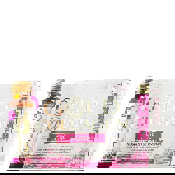 Gold Collagen Liquid Supplement Pure Skin, Hair & Nail Health Liquid Supplement For 25+ 10 x 50ml