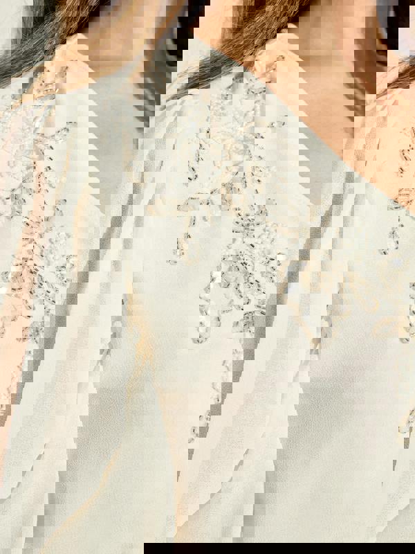 GWD Floral Embellished Sparda Top Cream