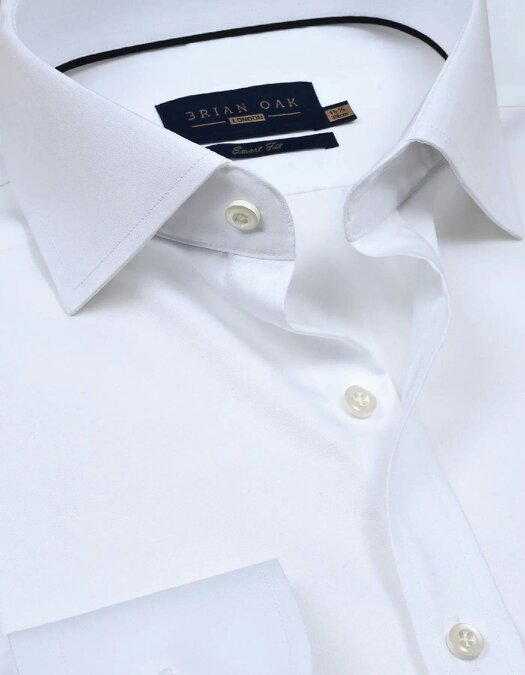 Men's Plain White Satin Dress Shirt
