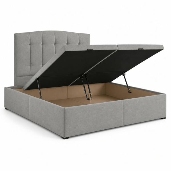 Great British Beds Nathalia Divan Ottoman Bed - Silver Plush