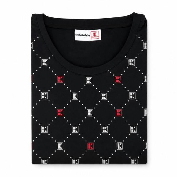 Tex-ass Kaufland Women's Black Logo Print 100% Cotton T-Shirt Size S