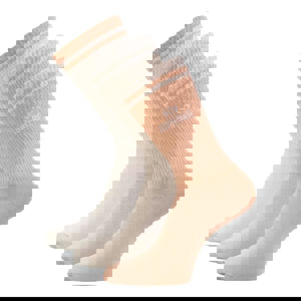 Superga Unisex Adult Ribbed Knitted Socks (Pack of 3) - Peach/White/Tan - 