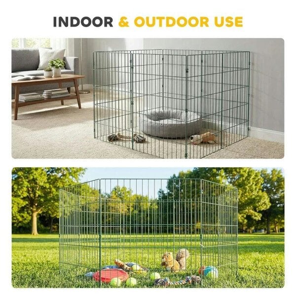 8 Panel Pet Playpen for Medium Dogs Indoor Outdoor 80 cm Height
