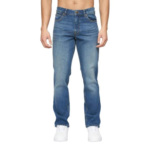 Crosshatch Mens Chas Straight Jeans - Mid Wash
