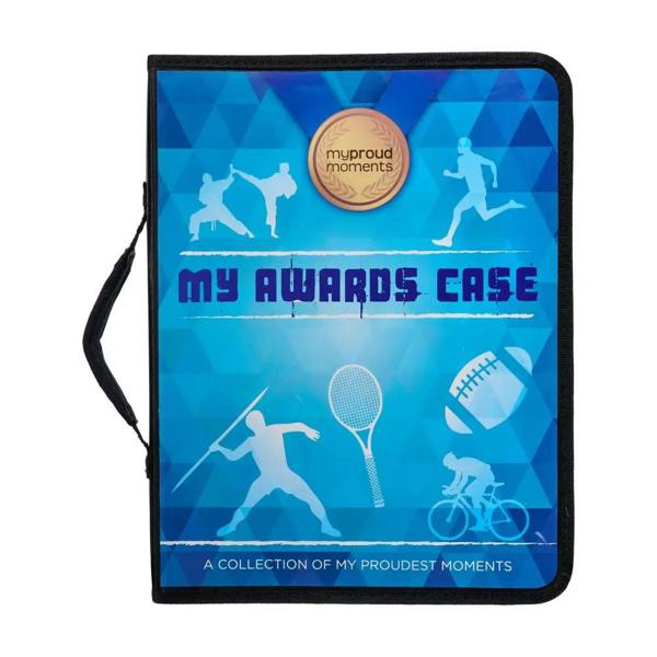 Blue multi sports case for proud moments with sport icons