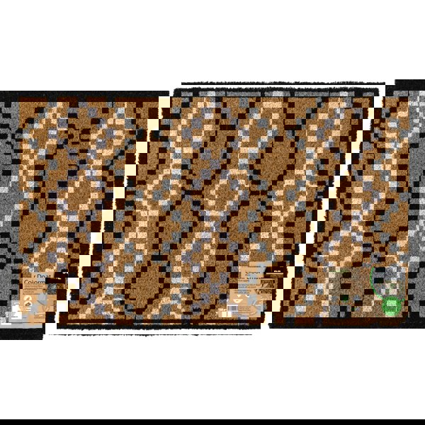JVL Eco-Friendly Latex Backed Coir Entrance Doormat, 45x75cm - Diamond Pixel