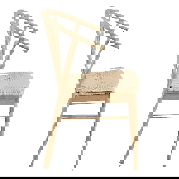 Furniture To Go Cassandra Dining Chair with Armrest in White Oak Set of 2