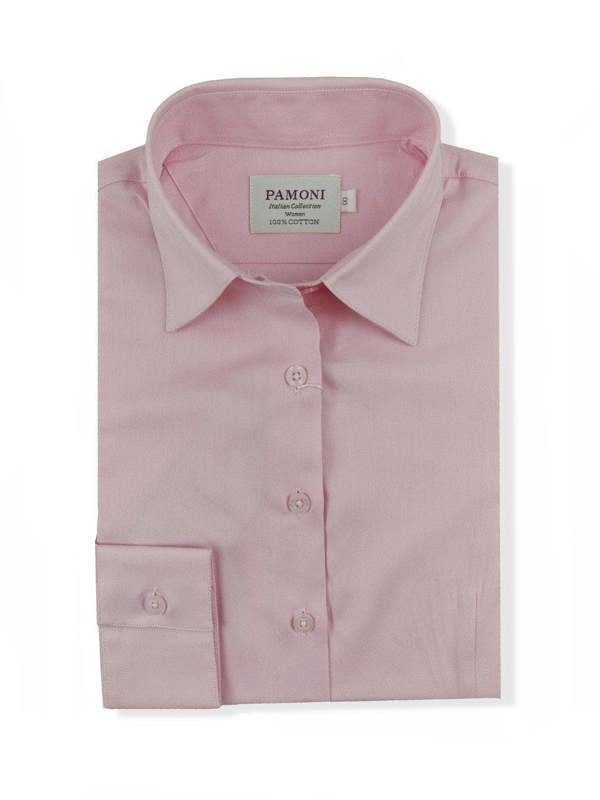 Women's Fitted Pink Oxford Shirt