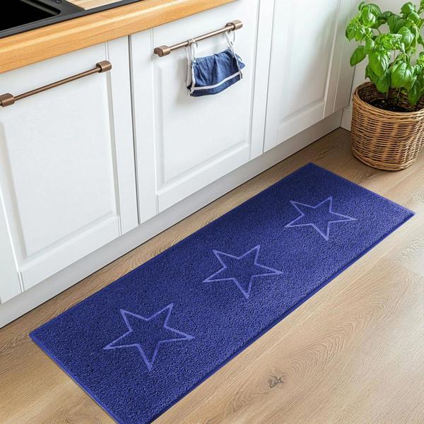 Nicoman Embossed Triple Star Home Entrance Runner Mat - Multiple Colours