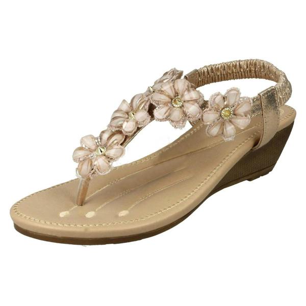 Savannah Ladies Savannah Mid Wedge Toepost Sandals