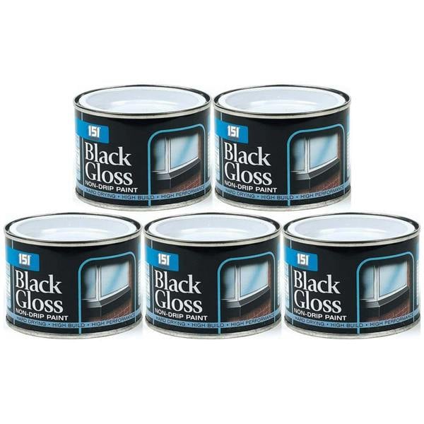 151 5X Non-Drip Black Gloss Paint Tin 180ml