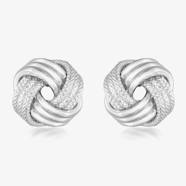 T. H. Baker Sterling Silver 11mm Textured Knot Stud Earrings 8.55.6439